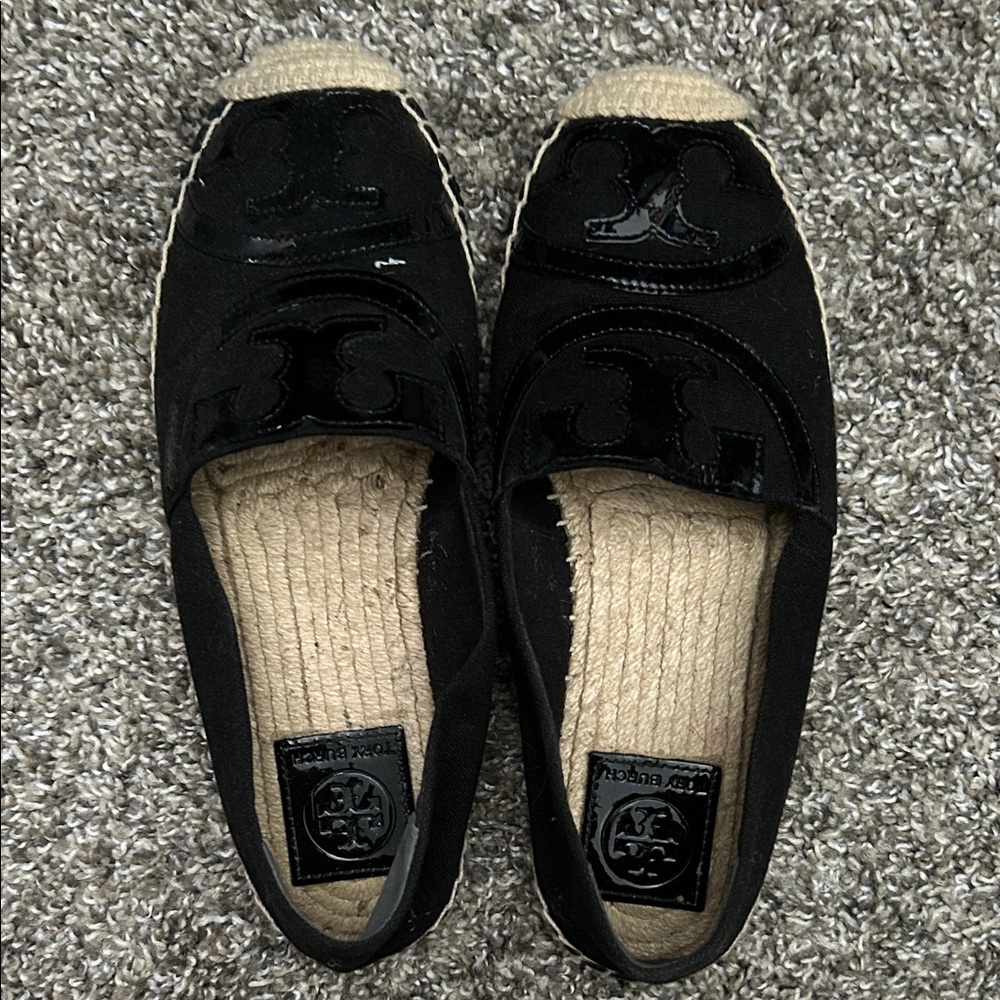 Tory Burch Black Canvas Espadrilles